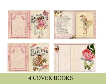 Pink Mini Book Shabby Chic Junk Journal, Printable Mini
