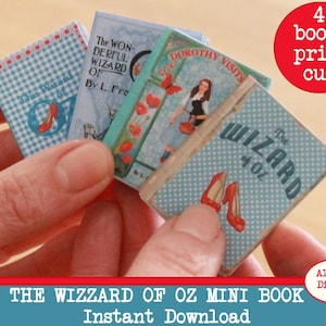 The Wizard of oz, Mini Books, Dorothy ruby slippers, Miniature, Junk Journal, Junk Journal Kit, Album, Vintage, Embellishment, Charm, Book