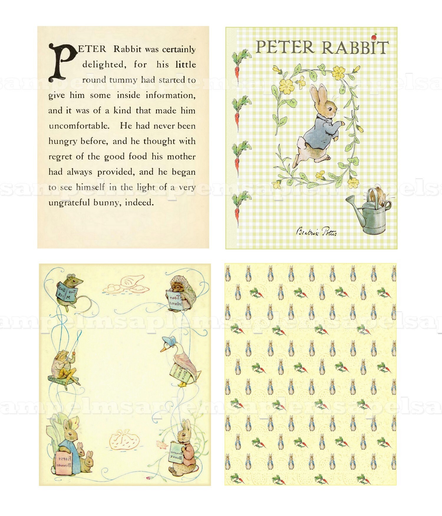 Peter Rabbit Paper Pack Junk Journal Pages Printable 8.5 X 11 - Etsy