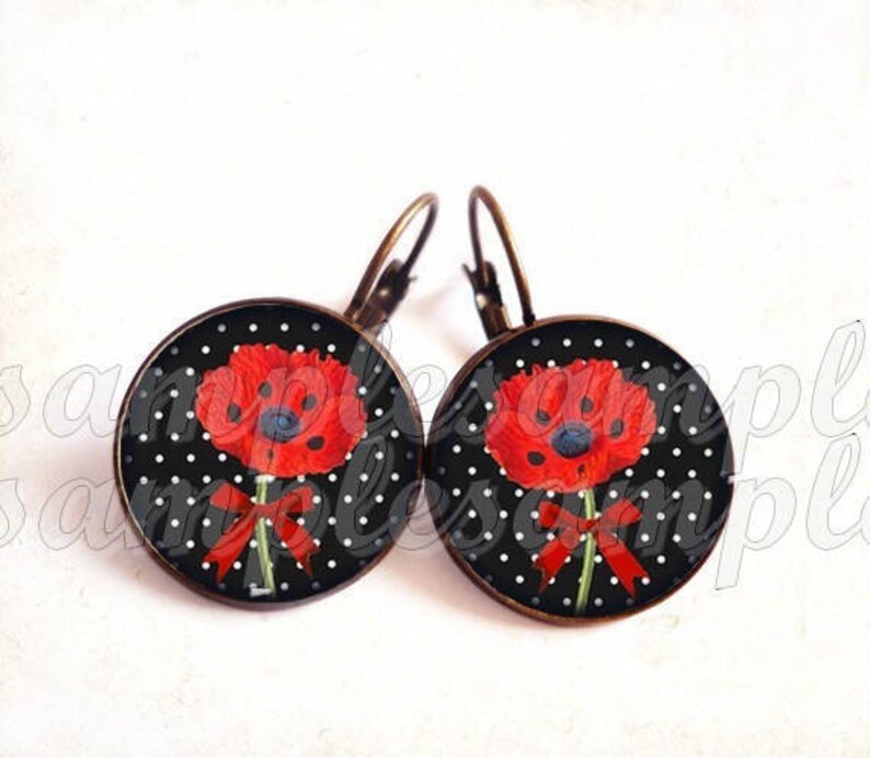 Digital Bottle Cap Poppy Poppies Digital Collage Sheet Poppy Etsy Canada