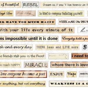Digitales Collageblatt „Zitat“, Retro, Vintage, Scrapbooking, digitale Kunst,