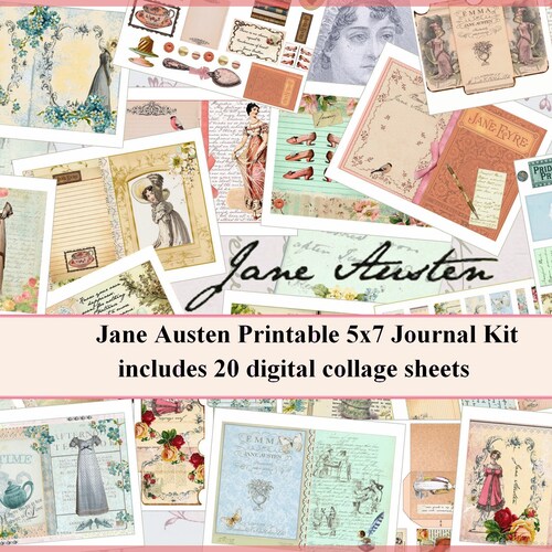 Jane Austen Junk Journal Kit Printable 5x7 Journal Kit - Etsy