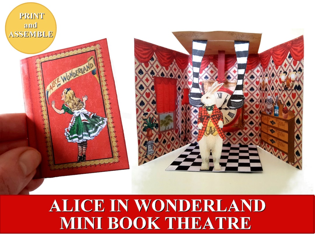 Alice in Wonderland Mini Book Printable Pop up Open up Paper, Scrapbooking, Mini Folio, Miniature, Allegradigital Instant Download - Etsy Alice in Wonderland Mini Book Printable Pop up Open up Paper, Scrapbooking, Mini Folio, Miniature, Allegradigital Instant Download - Etsy