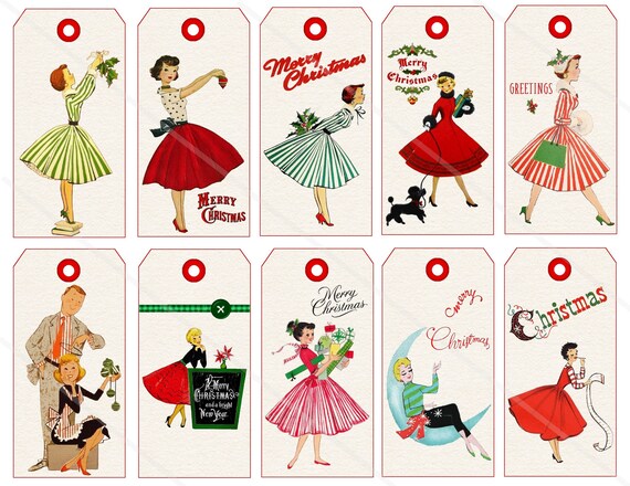 Christmas Sticker Scrapbooking, Vintage Scrapbooking Labels