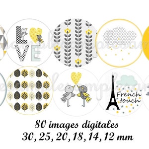 Images digitales pour bijoux cabochon "Scandinave"