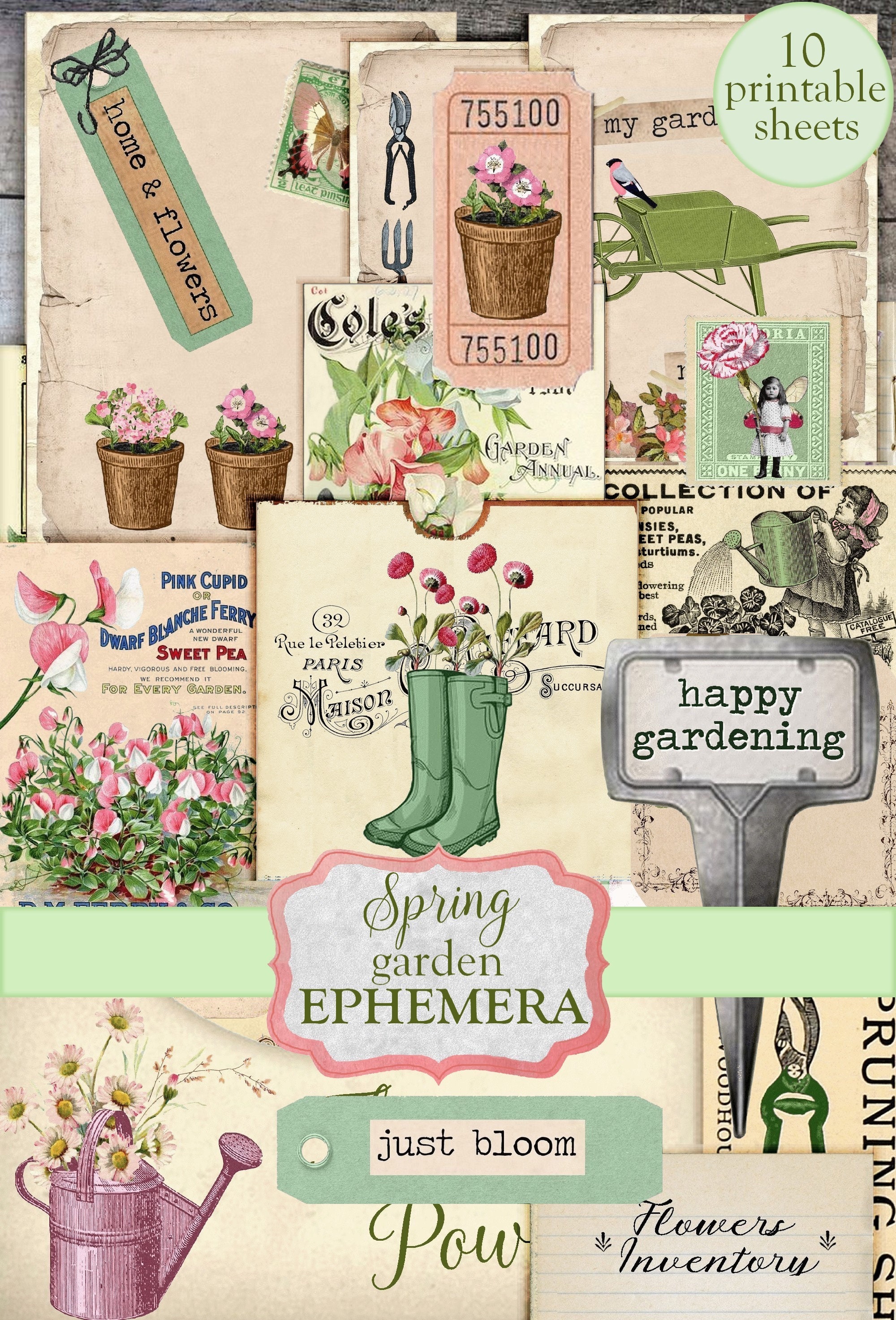 A Well Watered Garden Vintage Botanicals - Swanderful - Printable Vint –  Pink Paper Peppermints
