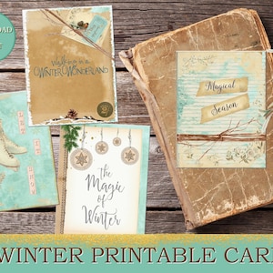 digitale afbeeldingen kerstkaarten wintergroetkaart nieuwjaarskaart afdrukbare kaart scrapbooking junk journal spot journaling
