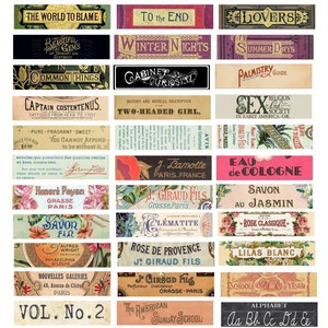 Vintage Number Labels printable, Junk Journal, Tags, Random Numbers, Embellishment, Mini Ephemera, Vintage black numbers, Small Label
