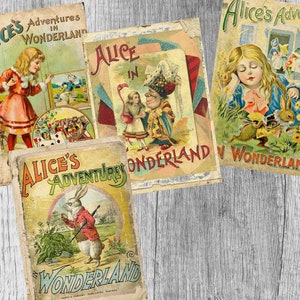 Printable Alice in Wonderland Junk Journal Clip Art Journal Kit Download, Digital Wonderland Scrapbook Collage Sheet Alice Clip Art Ephemera image 6