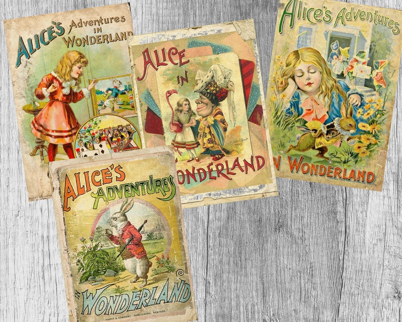 Printable Alice in Wonderland Junk Journal Clip Art Journal Kit Download, Digital Wonderland Scrapbook Collage Sheet Alice Clip Art Ephemera image 6