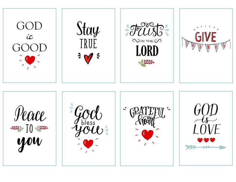 Printable download BIBLE VERSES TAGS Scripture Art | Etsy