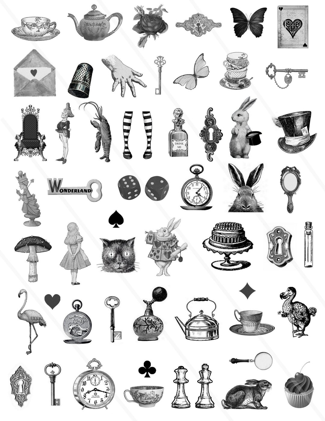 Alice in Wonderland Cliparts Alice Clip Art Watercolor Mad Hatter Tea