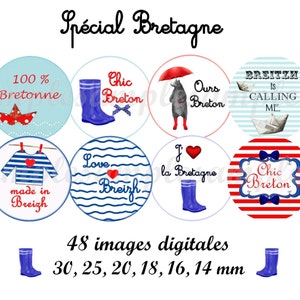 Images digitales cabochon * Bretagne * marin mer breton, images bijoux badge miroir, images Bretagne breton collage digital