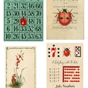 Vintage Ladybug Junk Journal Ephemera Pack – Printable Summer Garden ...