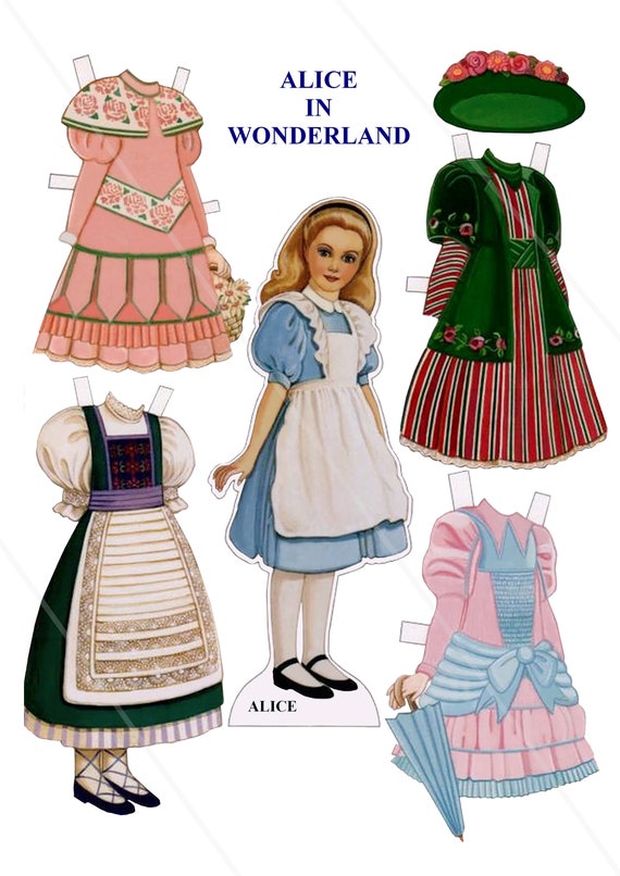 Rare Vintage Alice in Wonderland Paper Doll Digital Wonderland