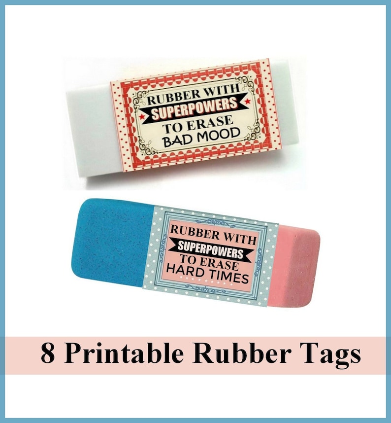 RUBBER WITH SUPERPOWERS Inspirational and Motivational Printable Sticker Rubber Print at Home Unique Christmas gift