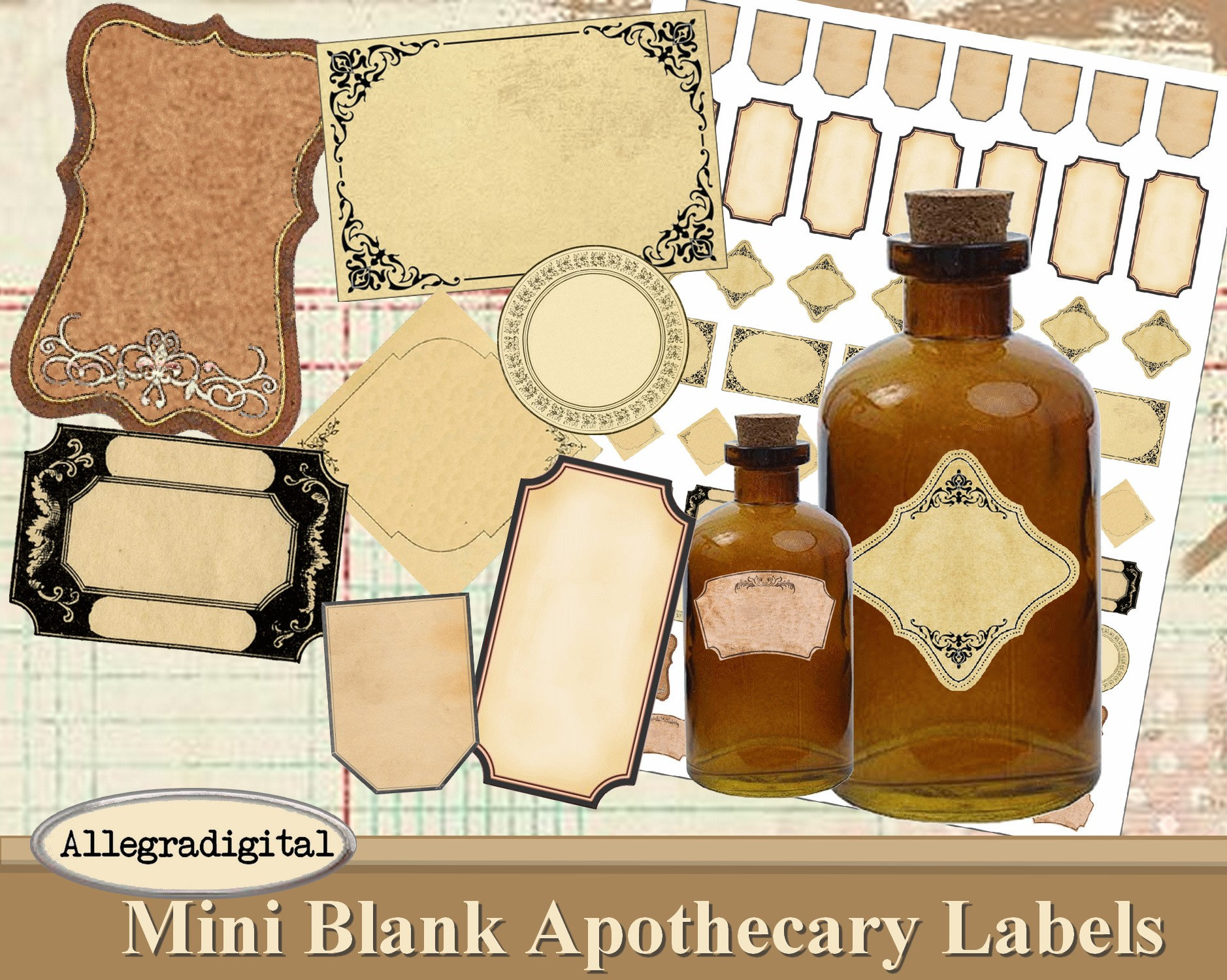 Apothecary Labels #1 Collage Sheet