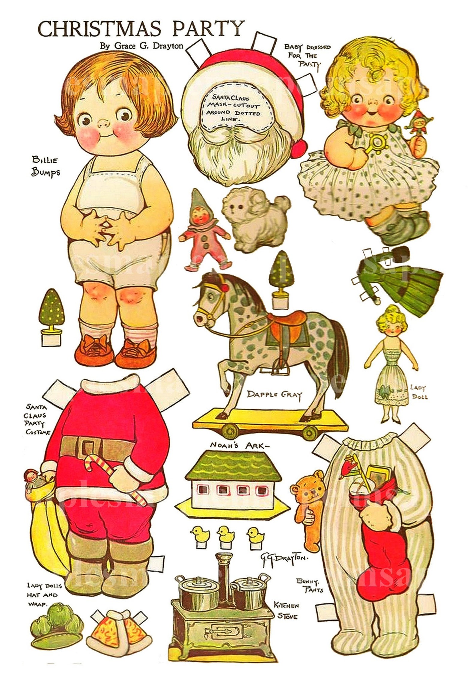 Retro Dolly Dingle Vintage Paper Doll Digital Dottie Darling Download