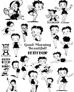 Betty Boop Clip Art Digital Collage Sheet PNG Files Vintage Betty