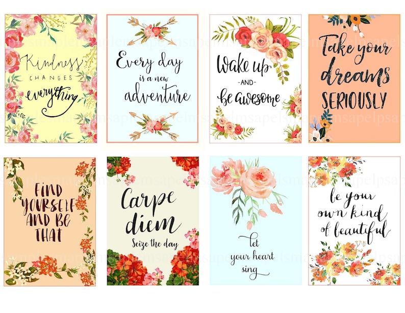 inspirational and motivational printable sticker sheet print etsy