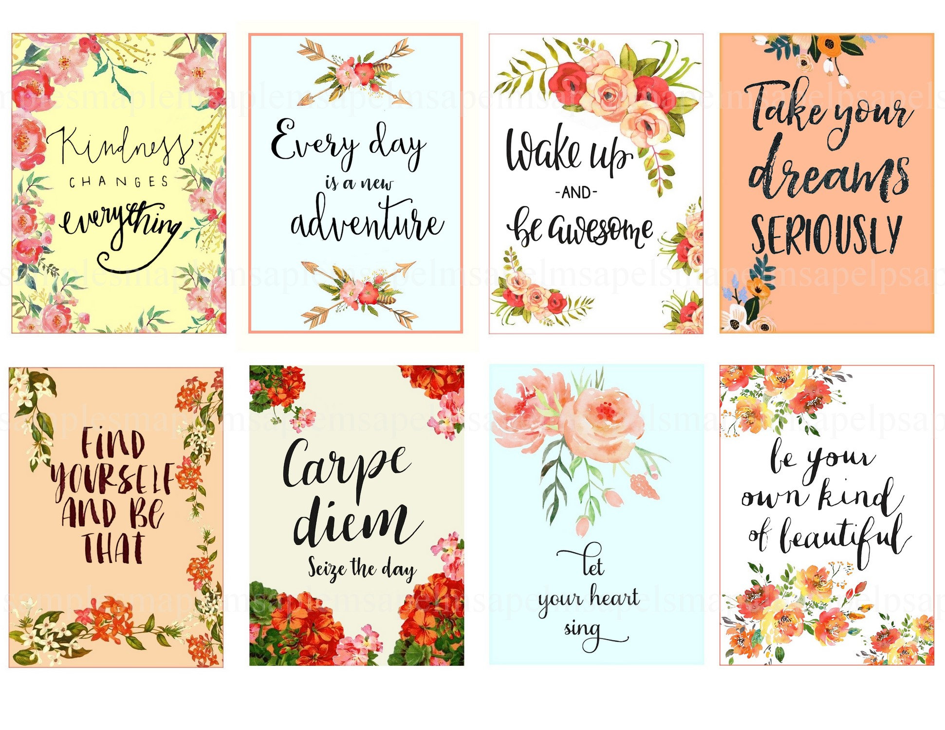 Inspirational and Motivational Printable Sticker Sheet Print Etsy