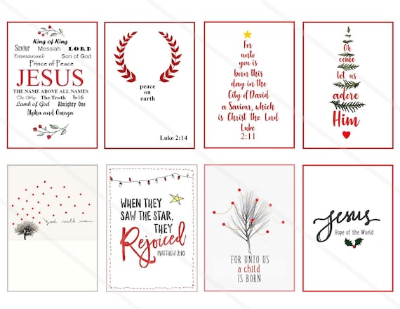Chistmas Bible Verses Stickers Printable Download Scripture Art
