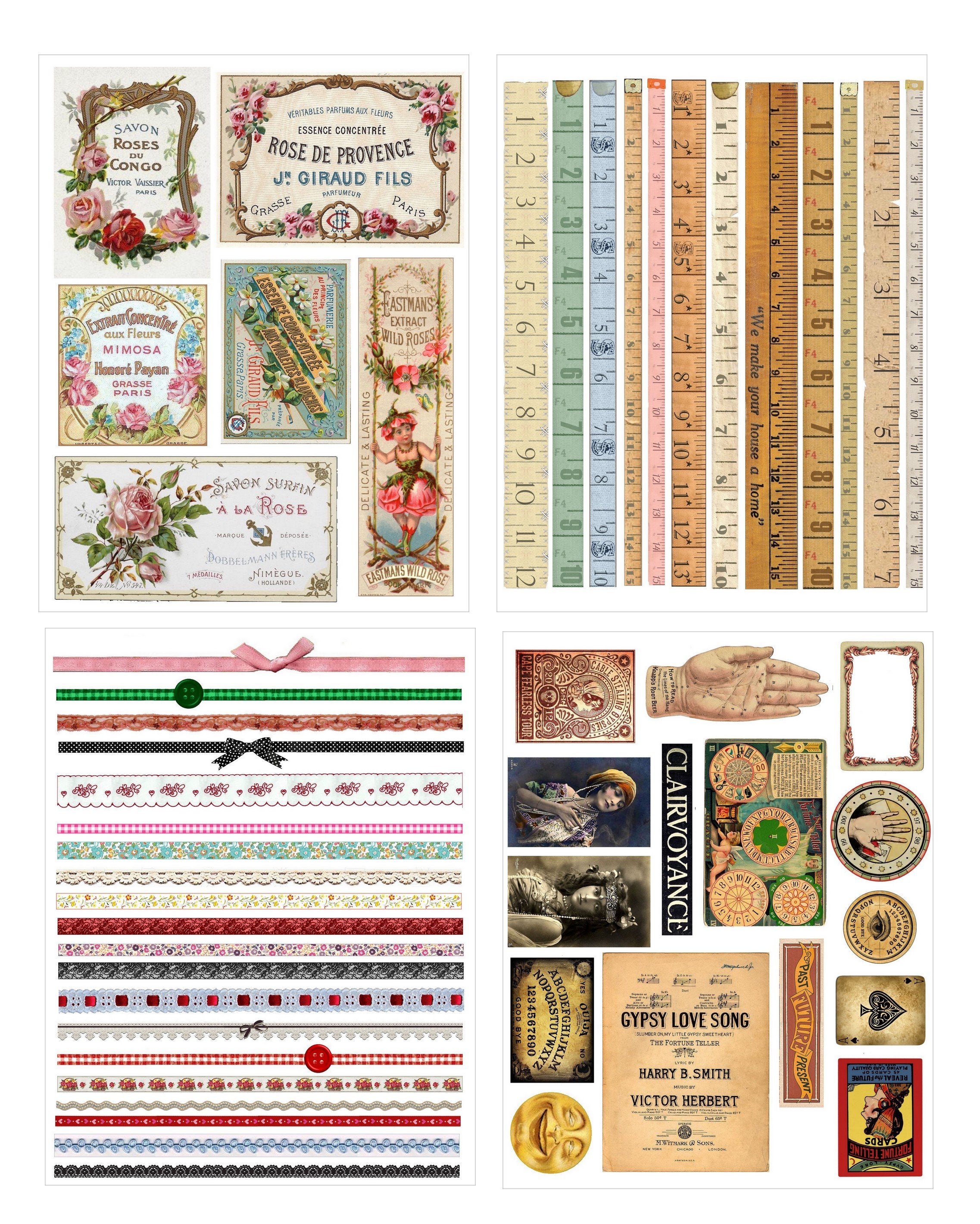 Mega Vintage Ephemera Pack – Printable Junk Journal & Digital Collage ...