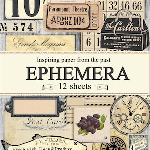 Vintage Black and Beige Ephemera Pack – Printable Junk Journal Kit | Instant Download