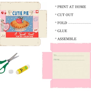 Retro Valentines Day Printable Box Template, DIY Vintage Box Template ...