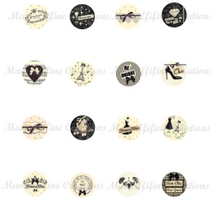 Digital Collage Sheet Circles 1 Inch Paris French Digital Images ...