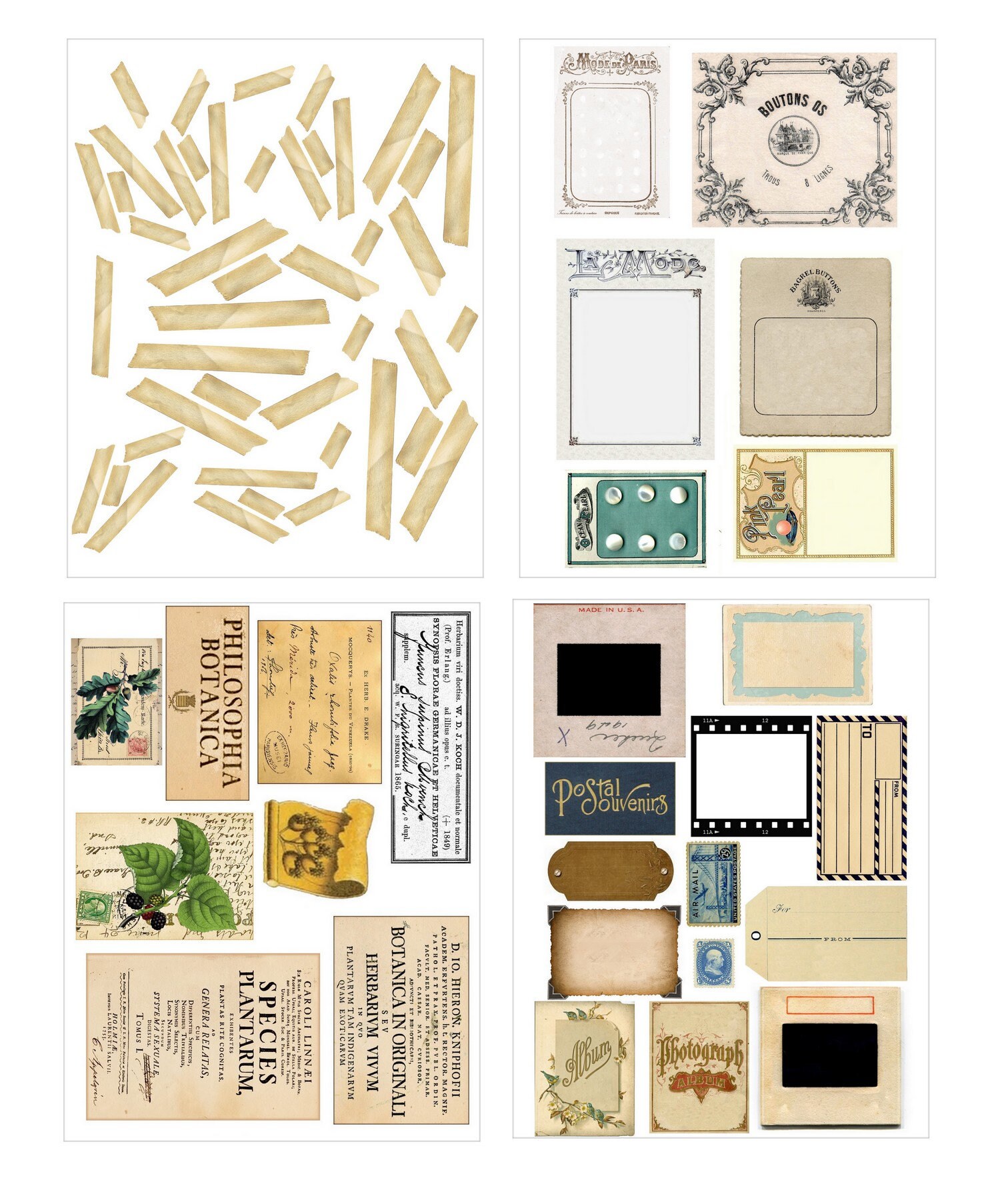 Mega Vintage Ephemera Pack – Printable Junk Journal & Digital Collage ...