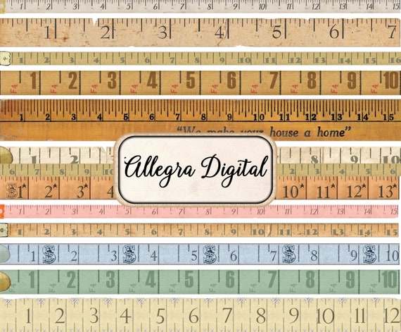 Vintage Tape Measure Measuring 100 Inch Old Printable Paper Craft Art Hobby  Crafting Scrapbooking Instant Download Digital Collage Sheet 