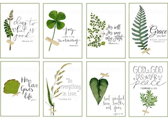 Bible Verses Tags collage sheet Printable Scripture greeting cards bible verses downloads  Print at Home