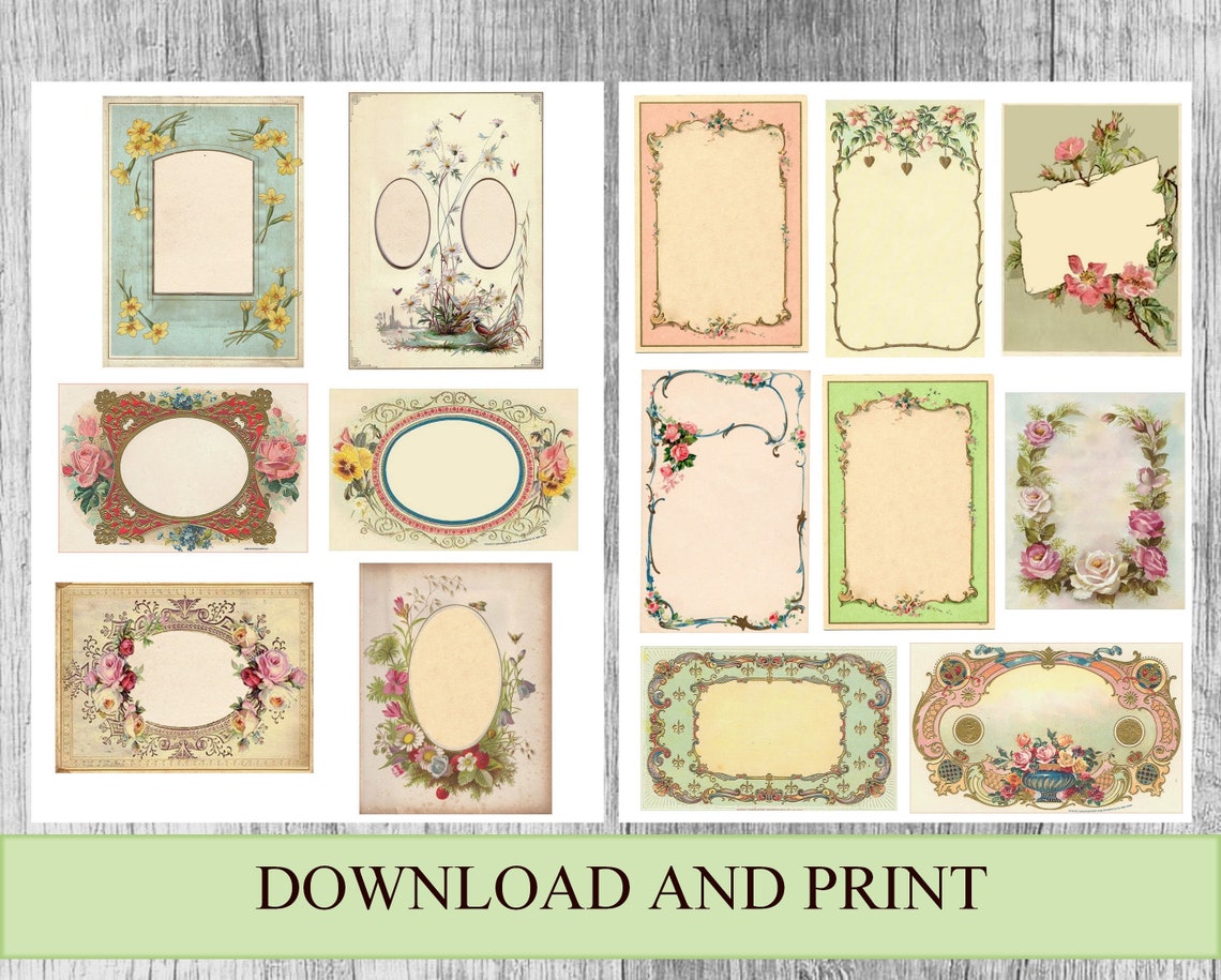 Victorian Blank Labels Printable Add Text Printable Crafting | Etsy