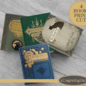 Edgard Allan Poe Miniature Books, Mini Book, Junk Journal, Junk Journal Kit, Album, Vintage, Embellishment, Charm, Steampunk Book