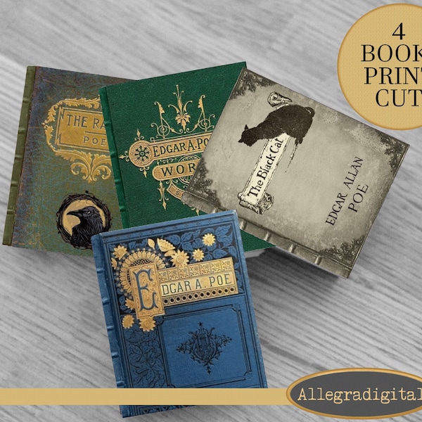 Edgard Allan Poe Miniature Books, Mini Book, Junk Journal, Junk Journal Kit, Album, Vintage, Embellishment, Charm, Steampunk Book