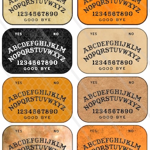 Images digitales Halloween Tin Ouija cartes Images Halloween 8 images