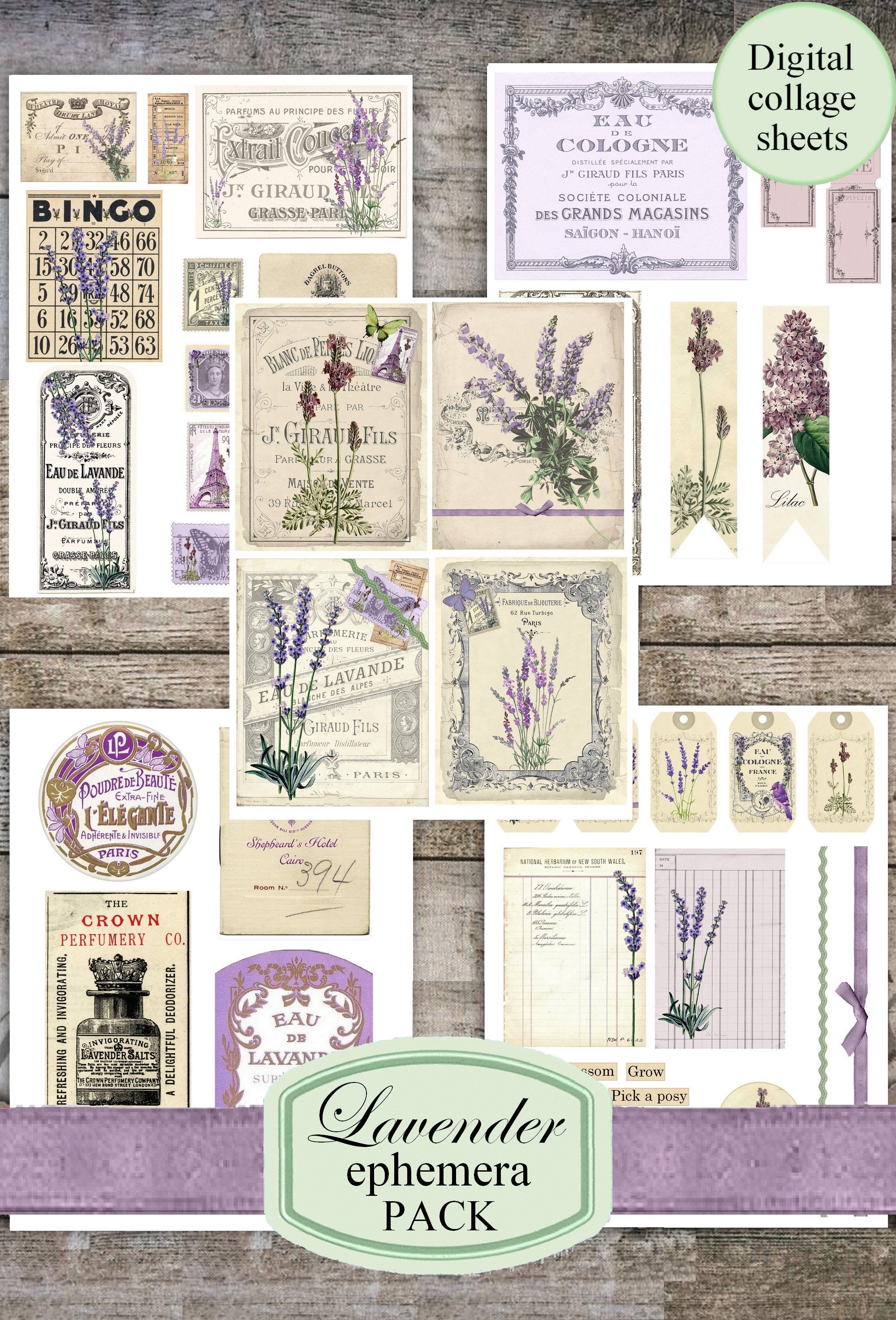 Vintage Lavender Collection Scrapbook Paper Pack – Steel Roots Market
