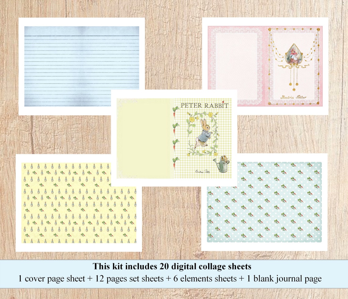 Peter Rabbit Junk Journal Kit Printable Scrapbooking Kit Junk Journal ...