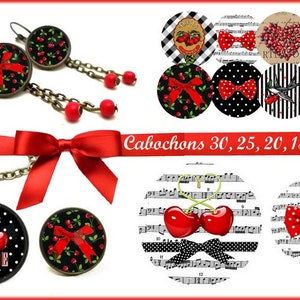 Digital collage sheet circles cherry cherries 1 inch printable download for pendants bottle caps bezel findings cabochon magnets 14 mm 12 mm