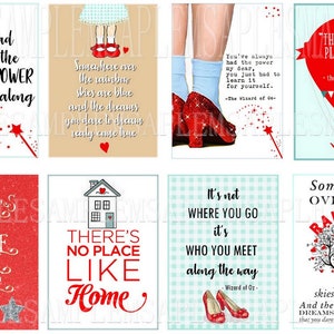 Inspirational and Motivational Printable Sticker Sheet Print at Home Wizard of Oz Quotes paper good journal cards Ruby Slippers Dorothy image 2