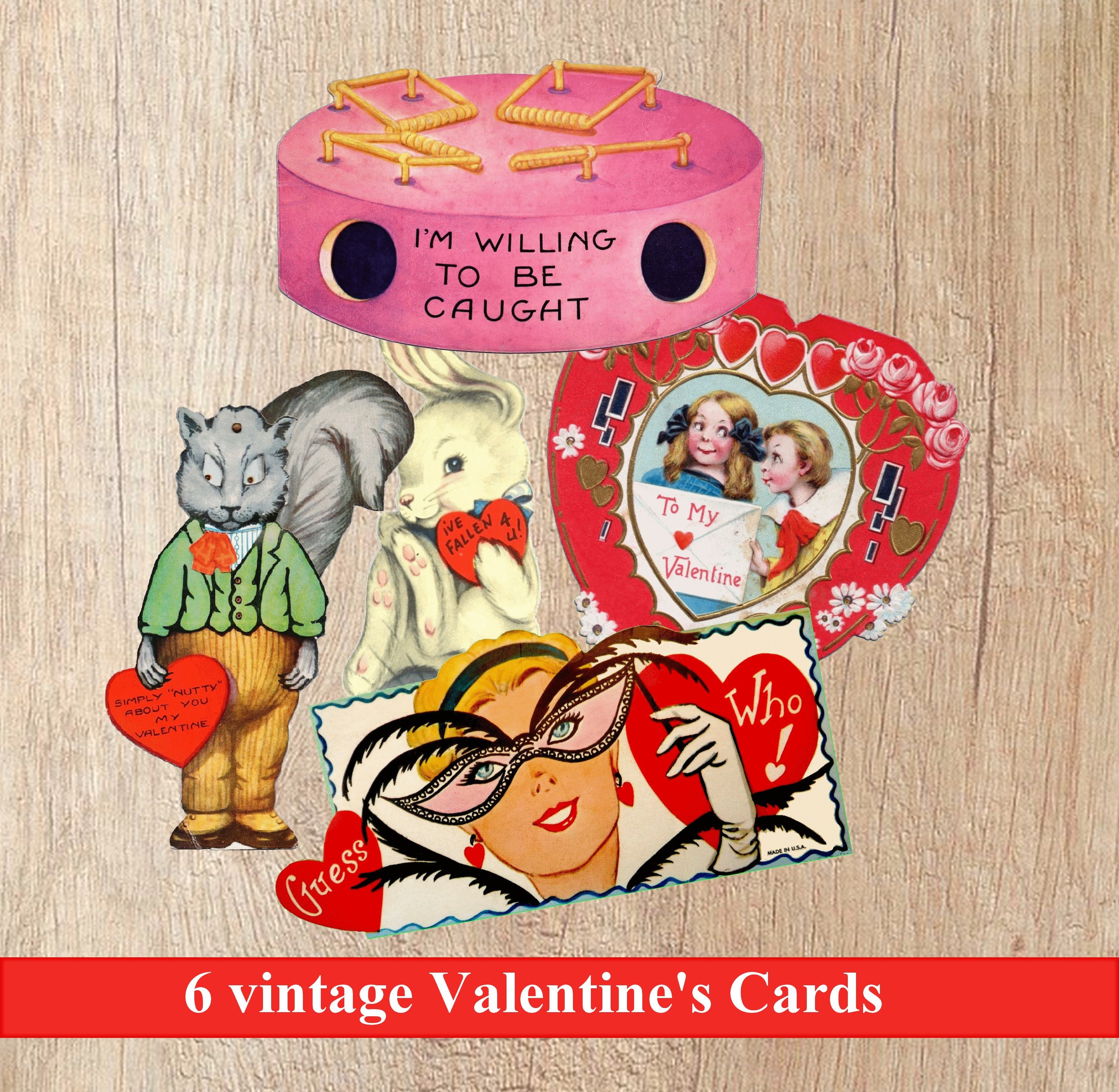 Digital Collage Sheet Vintage Valentines Love,valentine's Card