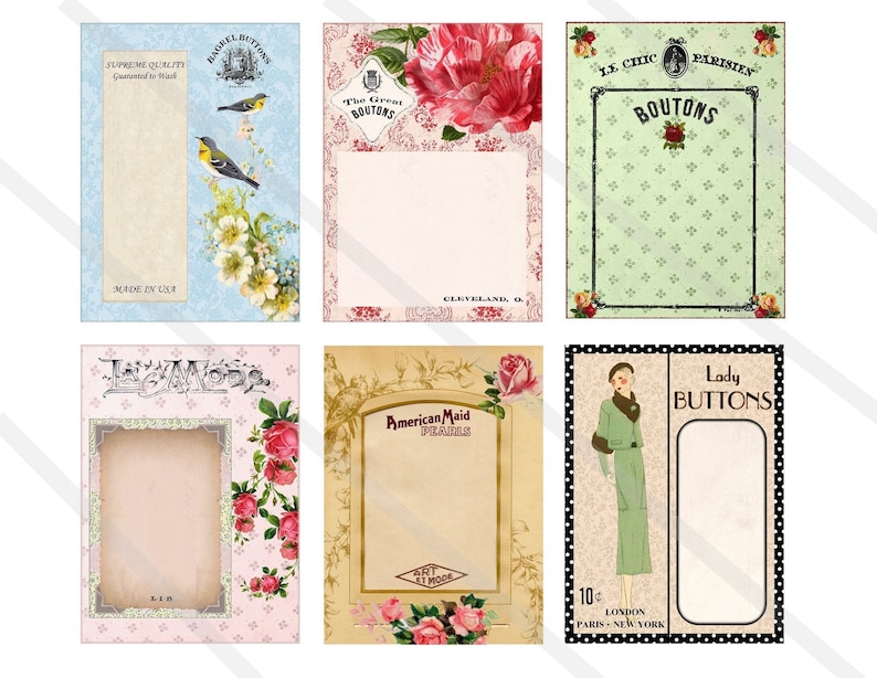 Printable Vintage Button Cards Sewing Ephemera Junk Journal Etsy button-cards-free-pdf-printable-button-cards-journal-cards