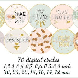 Images digitales pour bijoux cabochon pastel