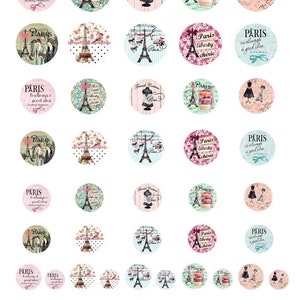 Vintage Paris Images Printable Digital Collage Sheet Cabochon Images 1 ...