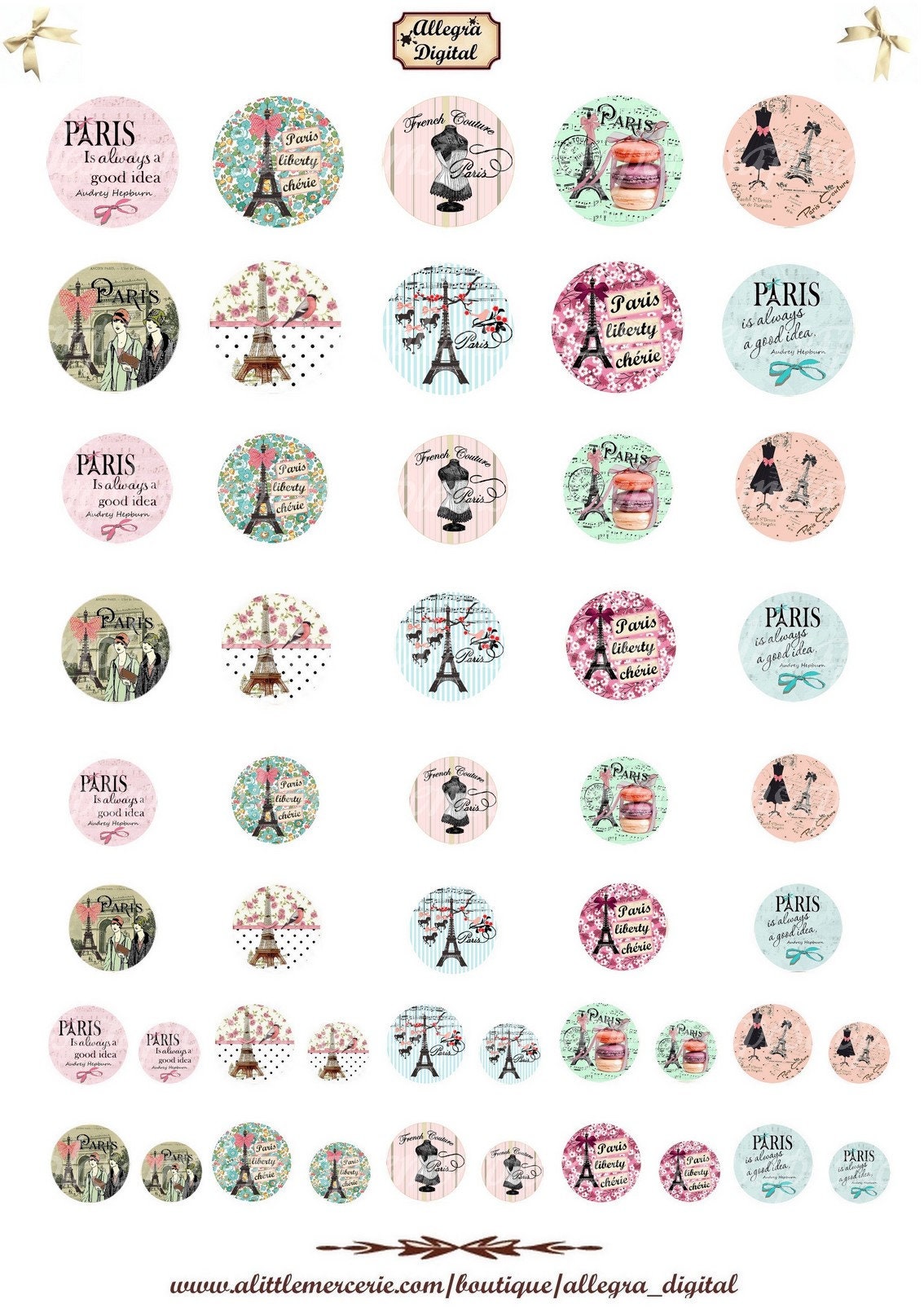 Vintage Paris Images Printable Digital Collage Sheet Cabochon Images 1 ...