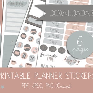 Printable Planner Stickers, Happy Planner Stickers, Weekly Planner, monthly planner, digital planner, EC Planner,Sticker Kit, Bullet Journal