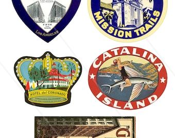CUSTOM ITEM California Hotel Luggage Labels, Baggage Tags