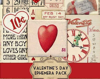 Vintage Valentines, Printable, Vintage, Valentines, Retro, Valentine, Day,  Cards, Fussy Cut, Digital, Card, Ephemera, Gifts, For, Her, Him 