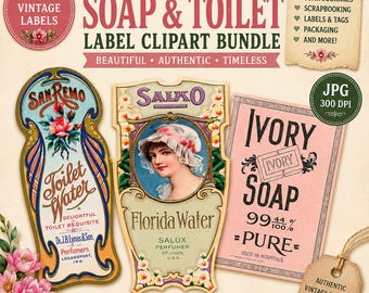 French Perfume Cologne Labels, Digital Sheet, Vintage Floral French Label soap, Paris France Elegant Victorian Collage Clip